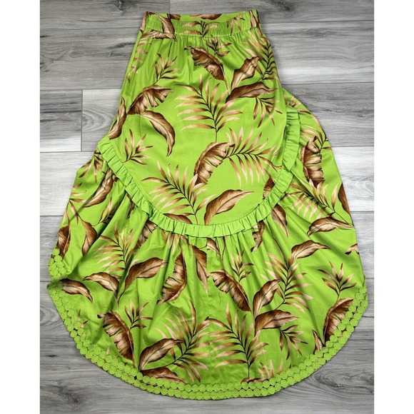 ALDEN ADAIR Sophia Palma Set Hi-Low Maxi Skirt Ruffle Cropped Blouse Resort Sz M - Picture 14 of 16